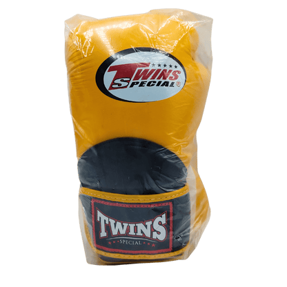 Twins Duo Colour 16oz Boxing Gloves - Yellow & Black for Muay Thai.