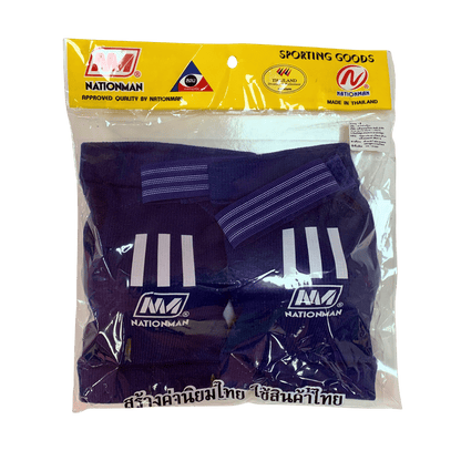 A pair of Nationman soccer gloves in a package.