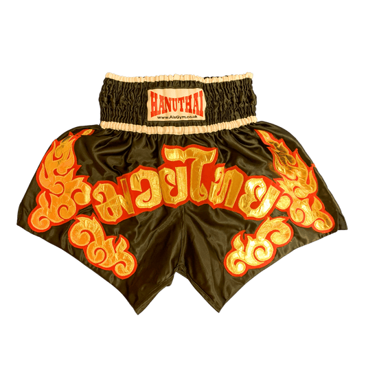 Hanuthai's Assassin's Veil Muay Thai Boxing Shorts - decal design.