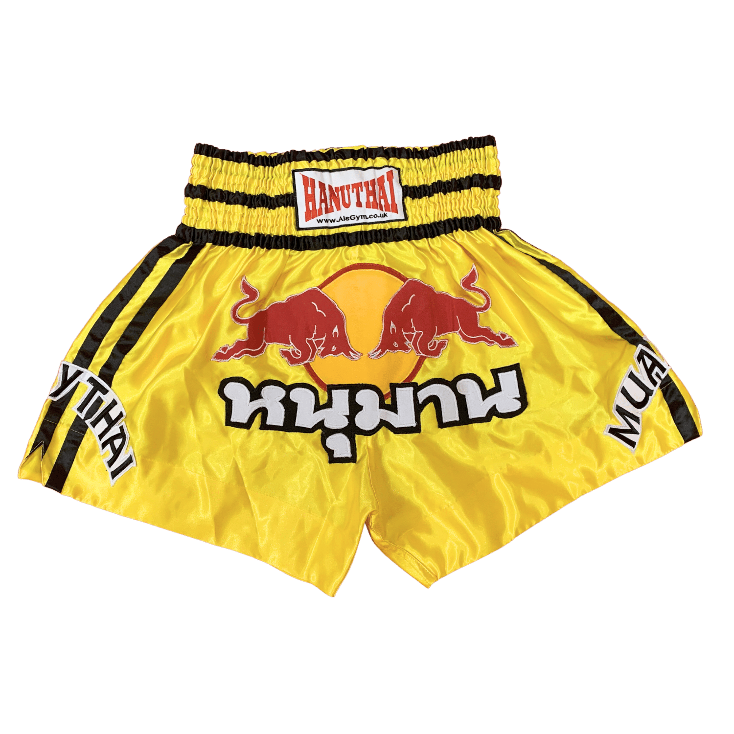 Al's Gym now carries the latest Hanuthai Red Bull Charge Muay Thai boxing shorts, perfect for any aspiring fighter. These shorts are not just fashionable but also designed for optimal performance in the ring. Don't miss