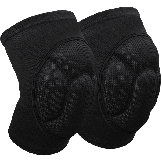 The Hanuthai Gel-Padded Knee Pads in black offer gel padding and textured surfaces for top-notch protection during clinch training.