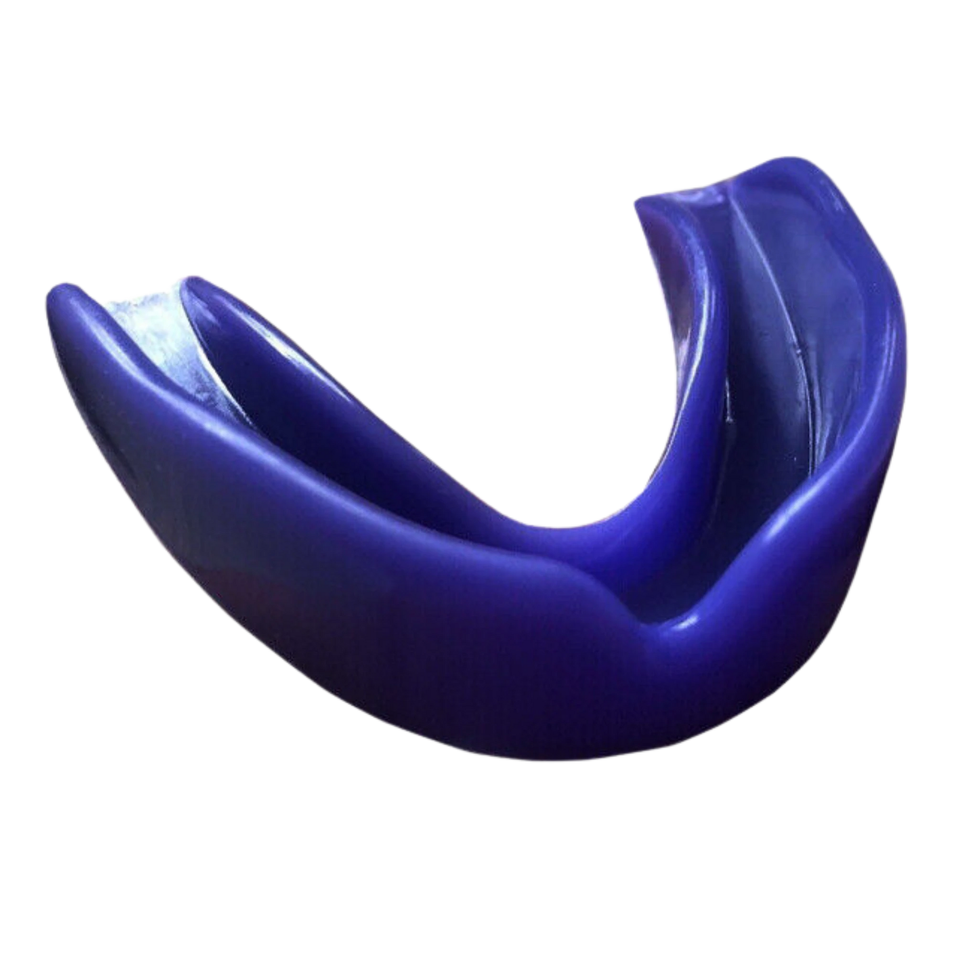 The alsgym Hanuthai Junior Mouthguard in blue features a smooth, curved shape ideal for youth athletes.