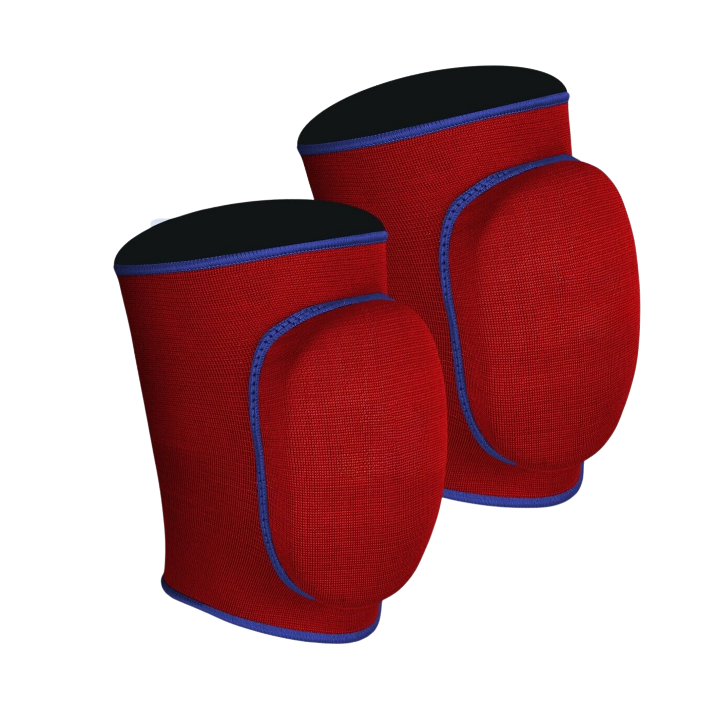 Alsgym's Hanuthai Junior Gel-Padded Knee Pads in red with black and blue accents, pictured against a white background.